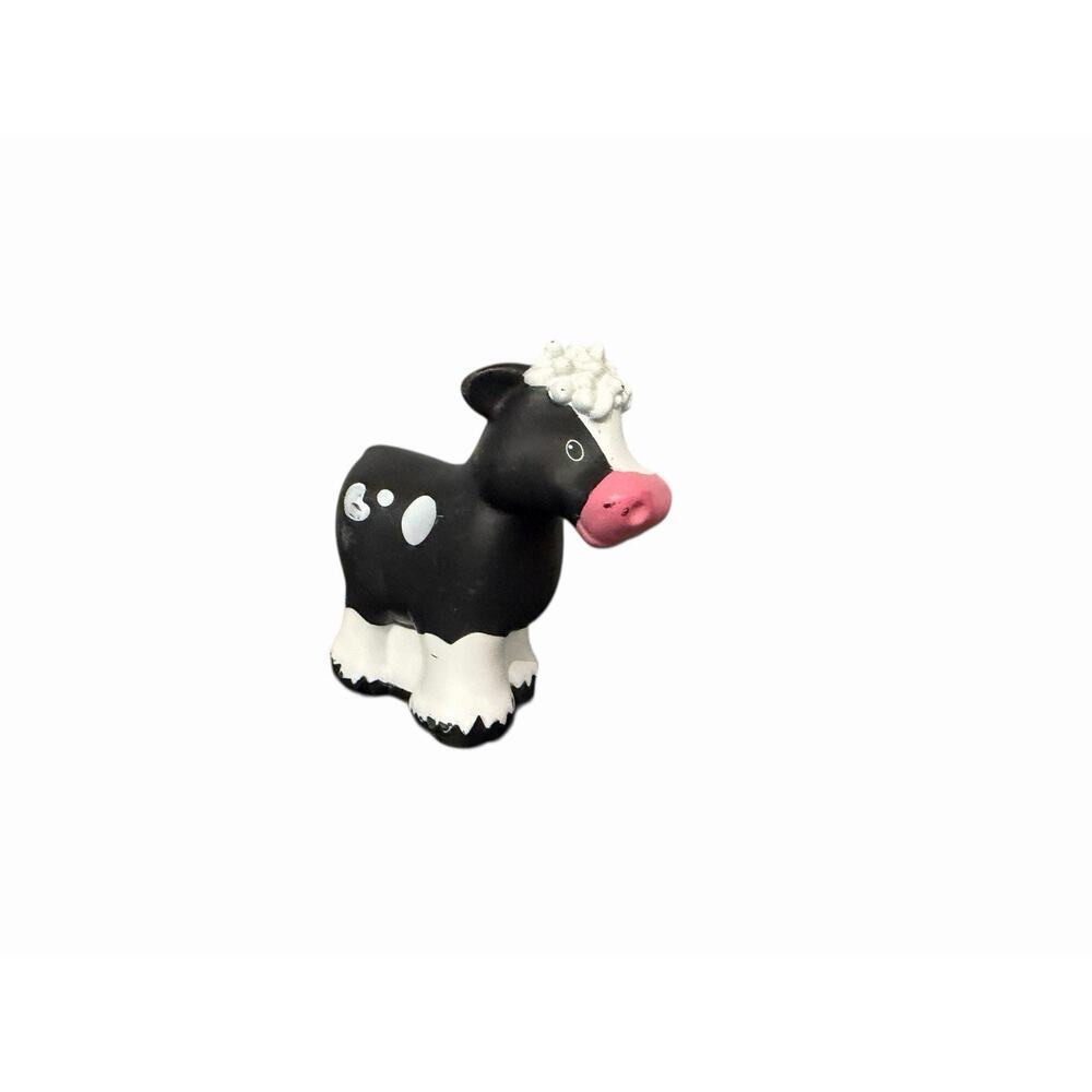Fisher Price Little People Black White Spotted Cow Pink Nose